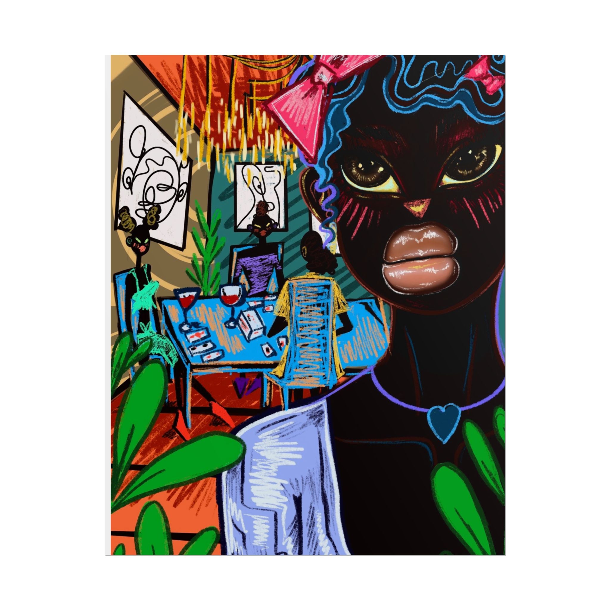 Copy of Rolled Art Poster — Colorful Afrocentric Girl Illustration