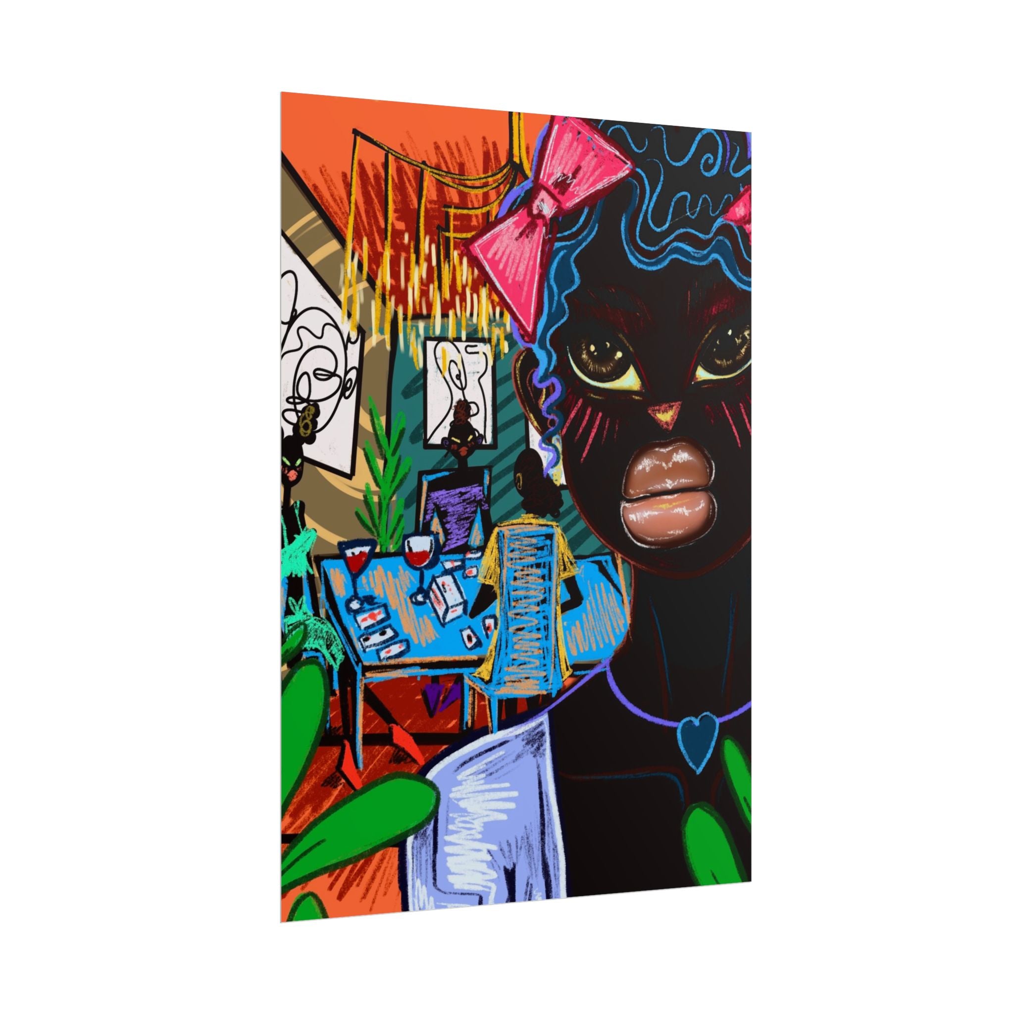 Copy of Rolled Art Poster — Colorful Afrocentric Girl Illustration