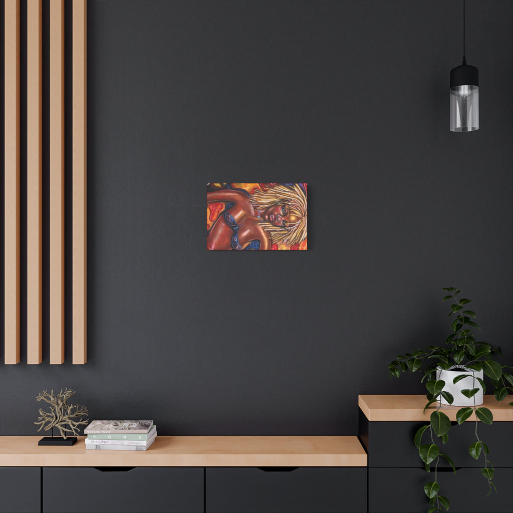 Canvas Wall Art — Bold Afrocentric Portrait of Woman with Blonde Locs
