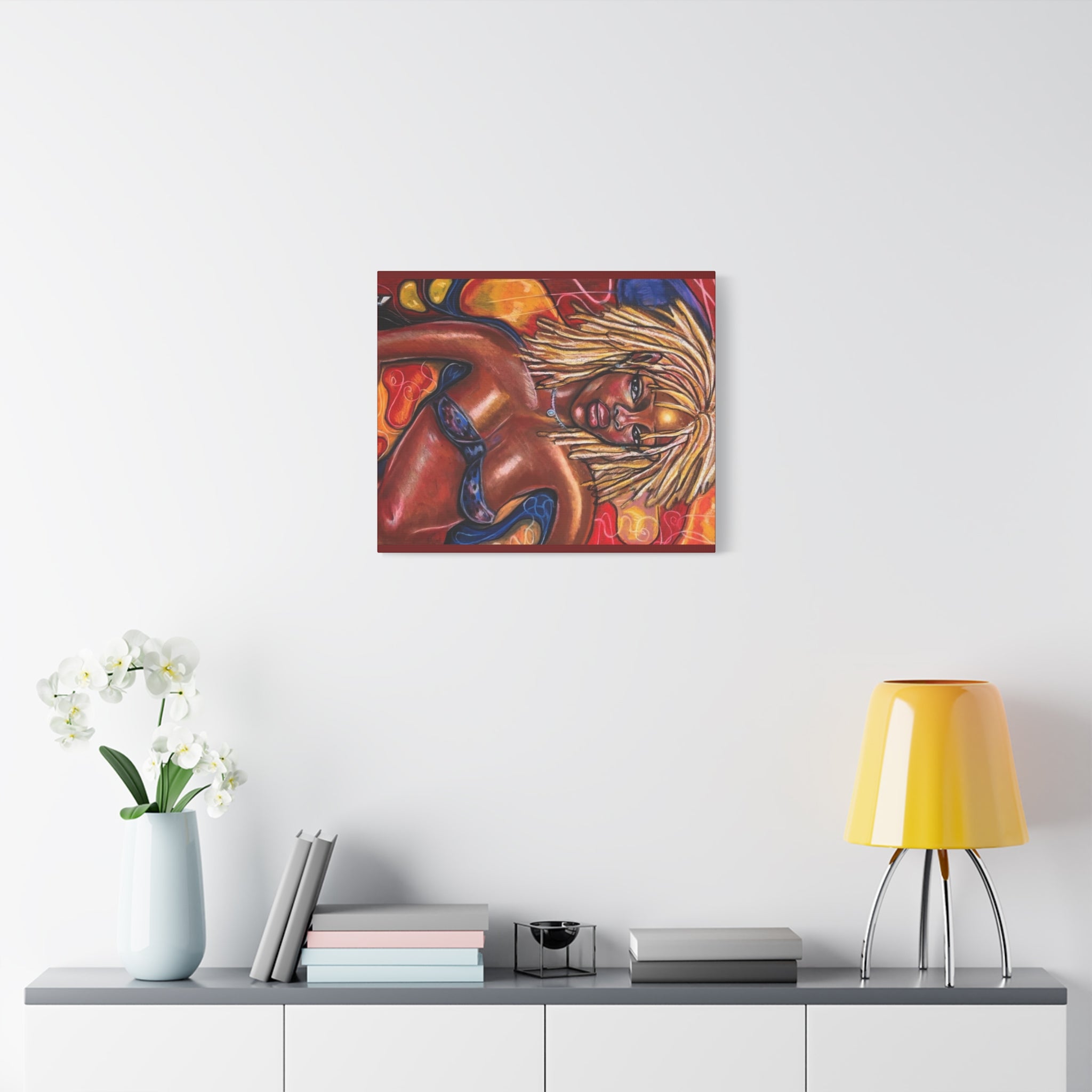Canvas Wall Art — Bold Afrocentric Portrait of Woman with Blonde Locs