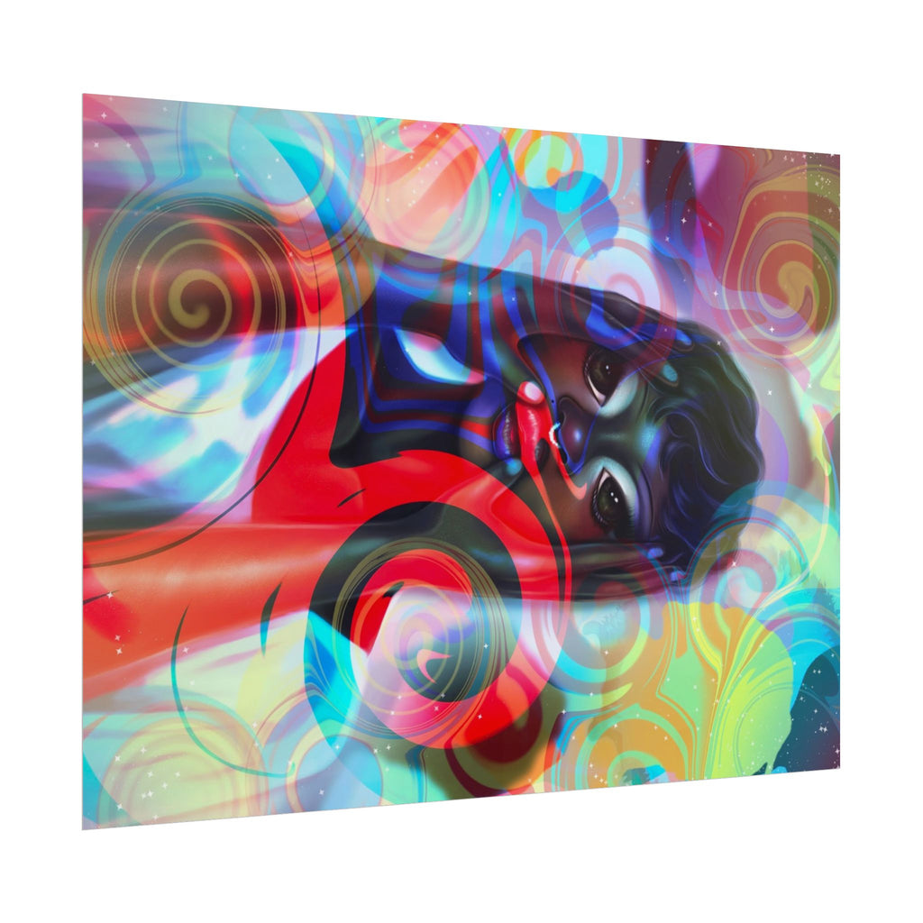 Abstract Afrocentric Art Poster — Vibrant Surreal Portrait Rolled Poster