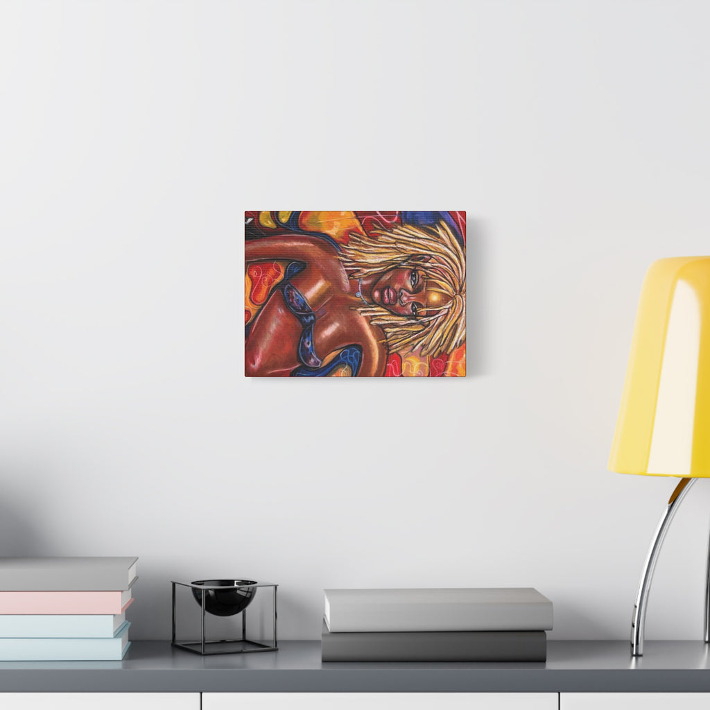 Canvas Wall Art — Bold Afrocentric Portrait of Woman with Blonde Locs