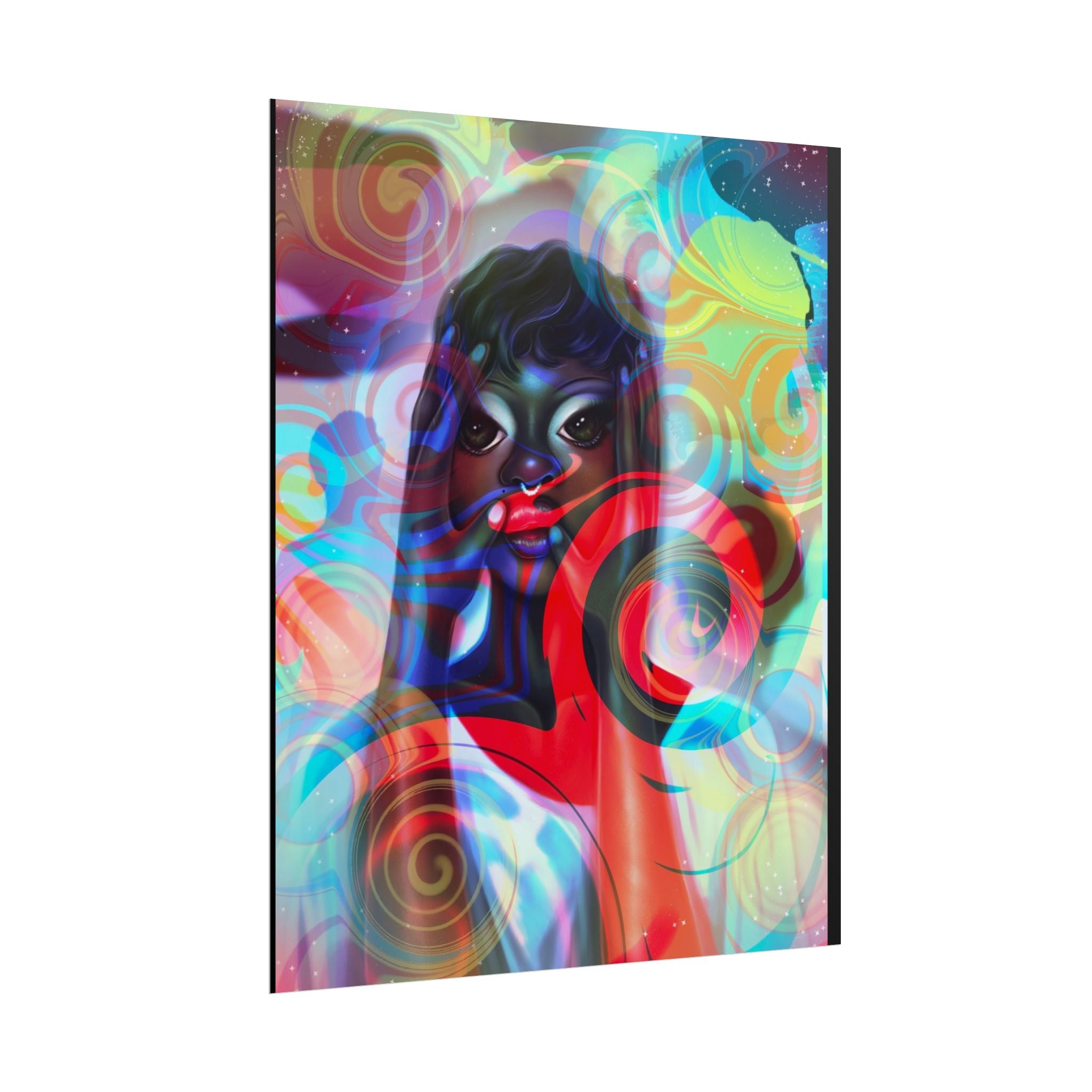 Abstract Afrocentric Art Poster — Vibrant Surreal Portrait Rolled Poster