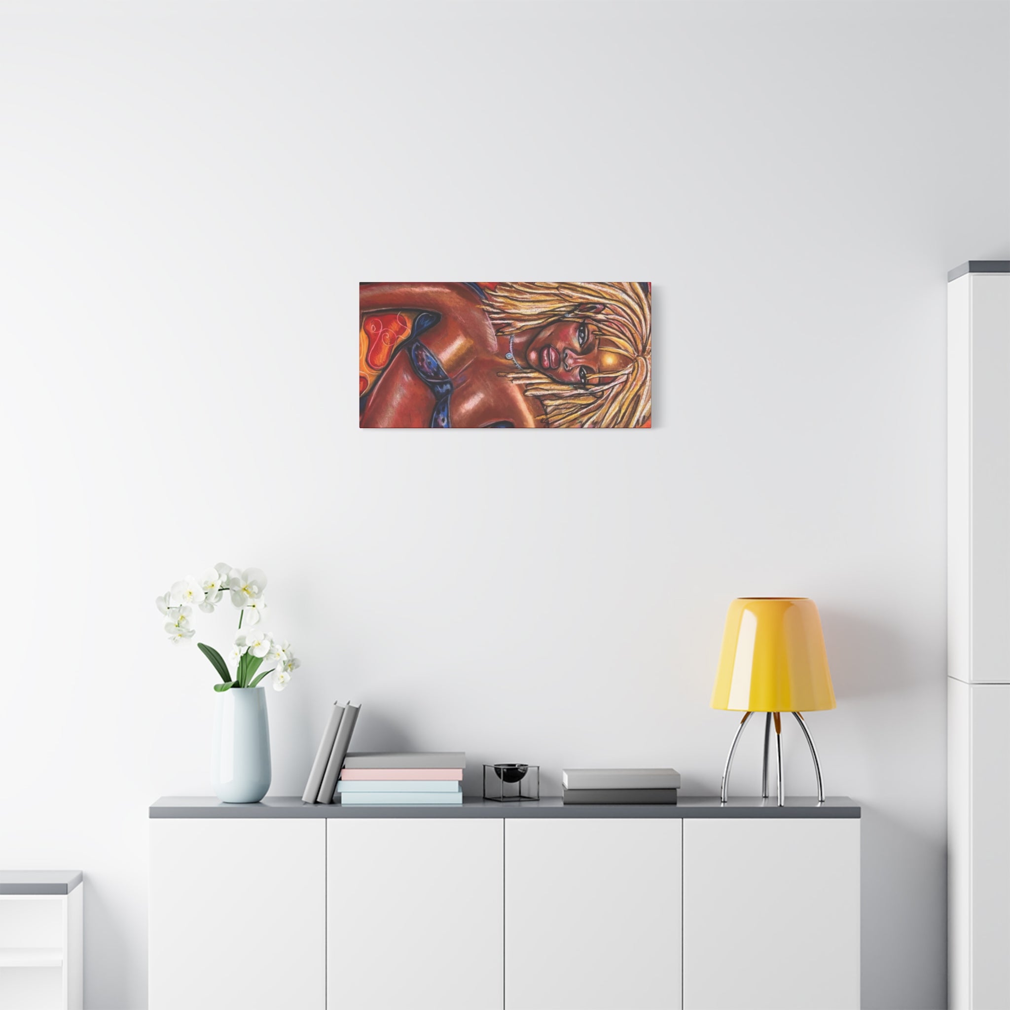 Canvas Wall Art — Bold Afrocentric Portrait of Woman with Blonde Locs