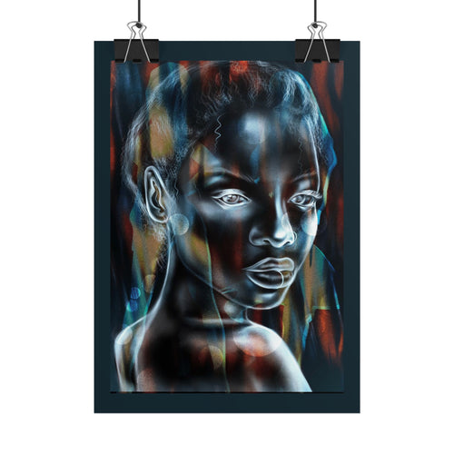 Abstract Neon Portrait Poster — Rolled Art Print