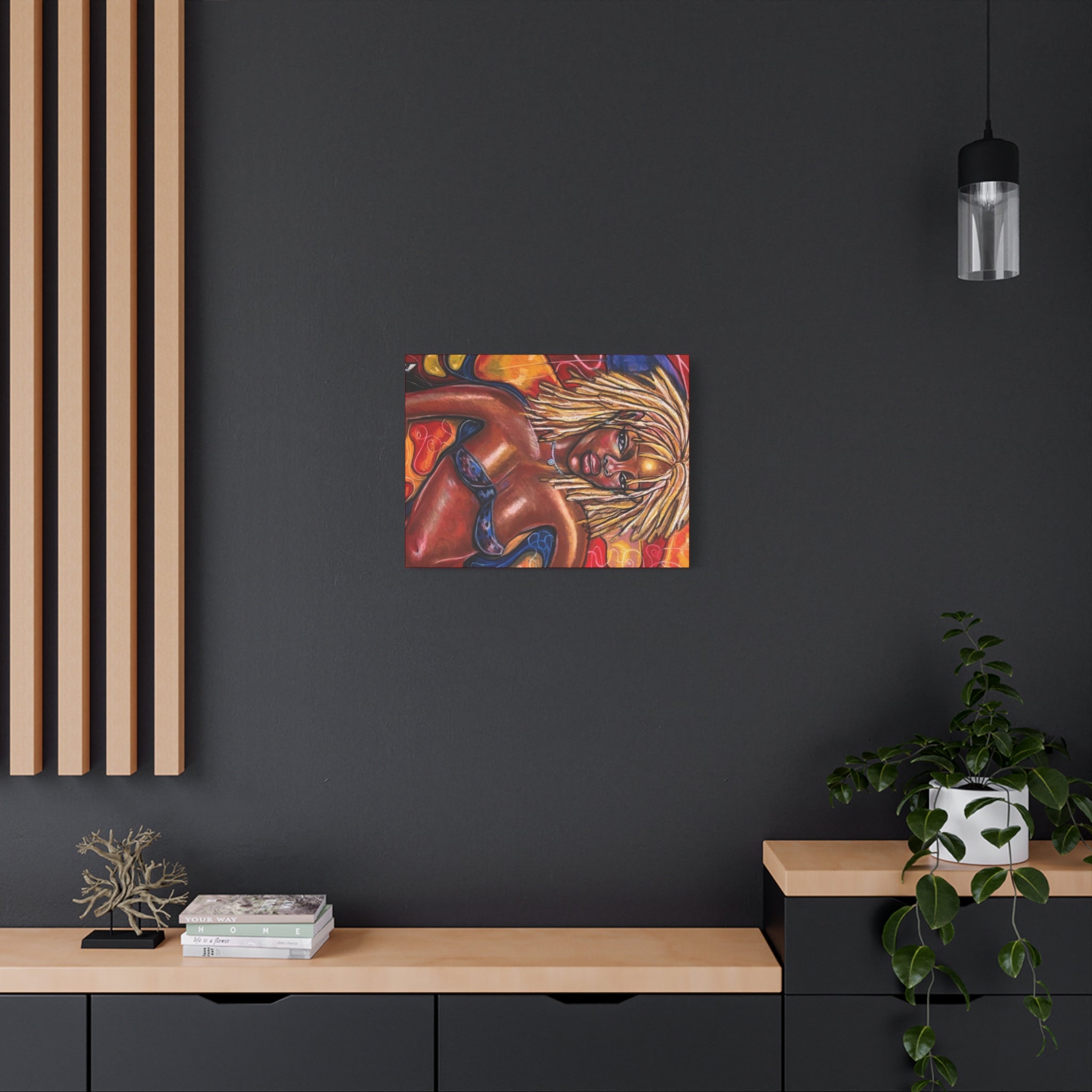 Canvas Wall Art — Bold Afrocentric Portrait of Woman with Blonde Locs