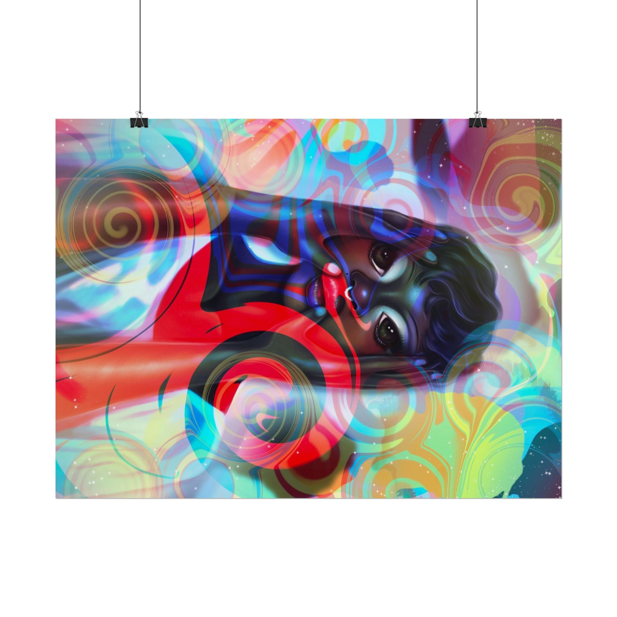 Abstract Afrocentric Art Poster — Vibrant Surreal Portrait Rolled Poster