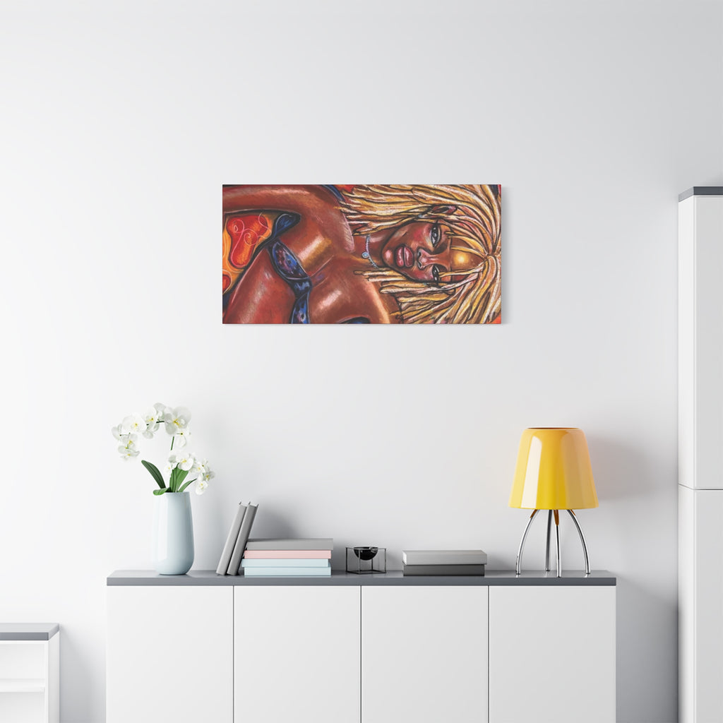 Canvas Wall Art — Bold Afrocentric Portrait of Woman with Blonde Locs