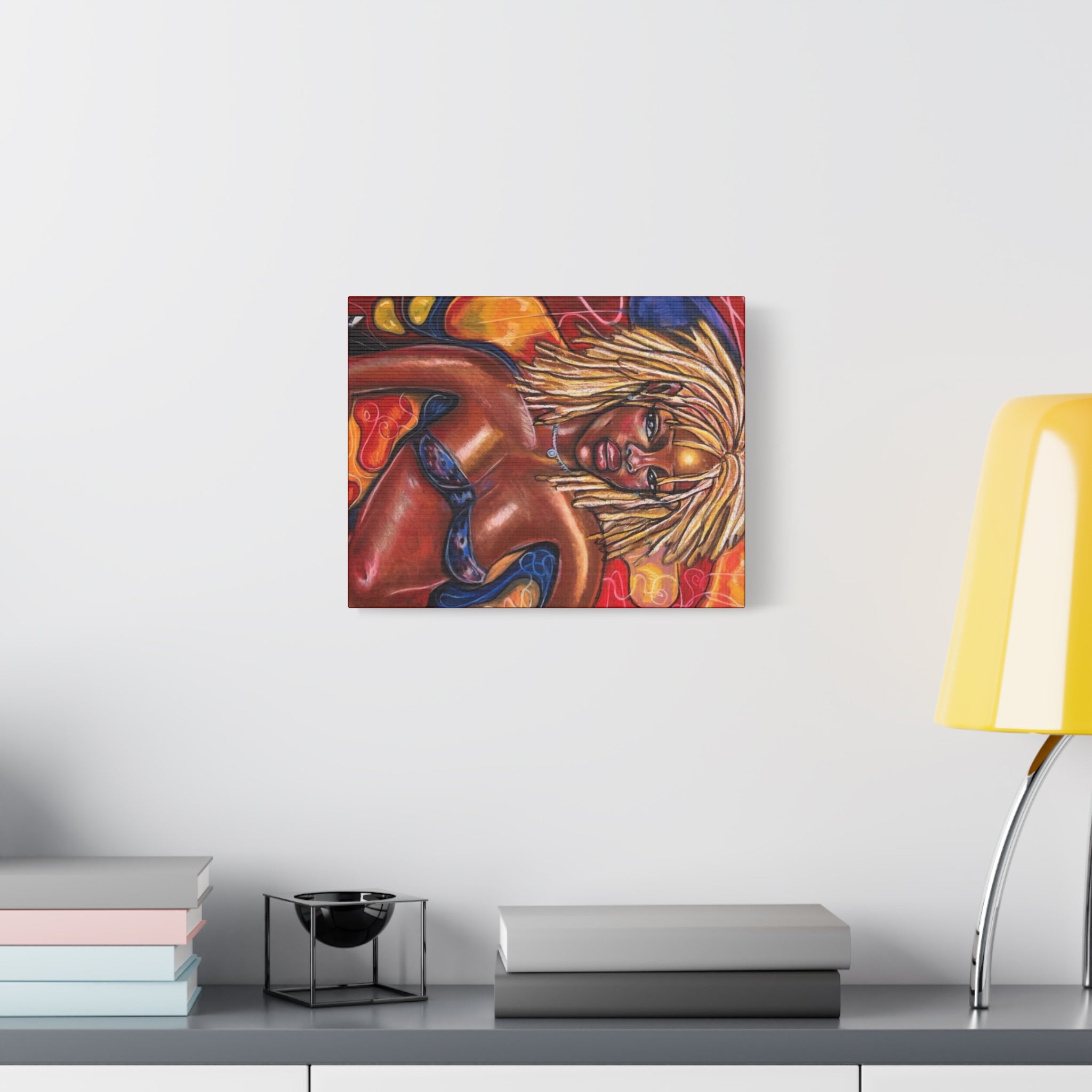 Canvas Wall Art — Bold Afrocentric Portrait of Woman with Blonde Locs