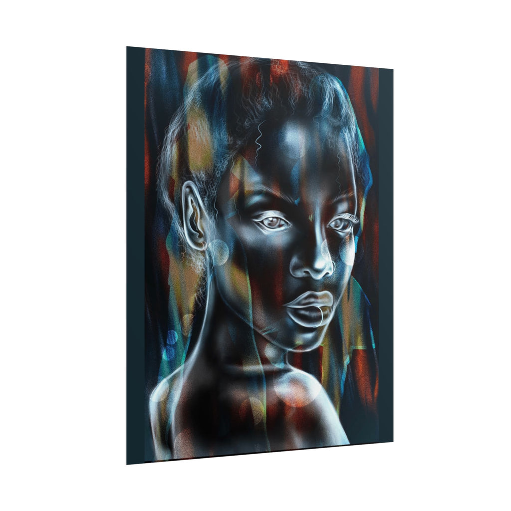 Abstract Neon Portrait Poster — Rolled Art Print
