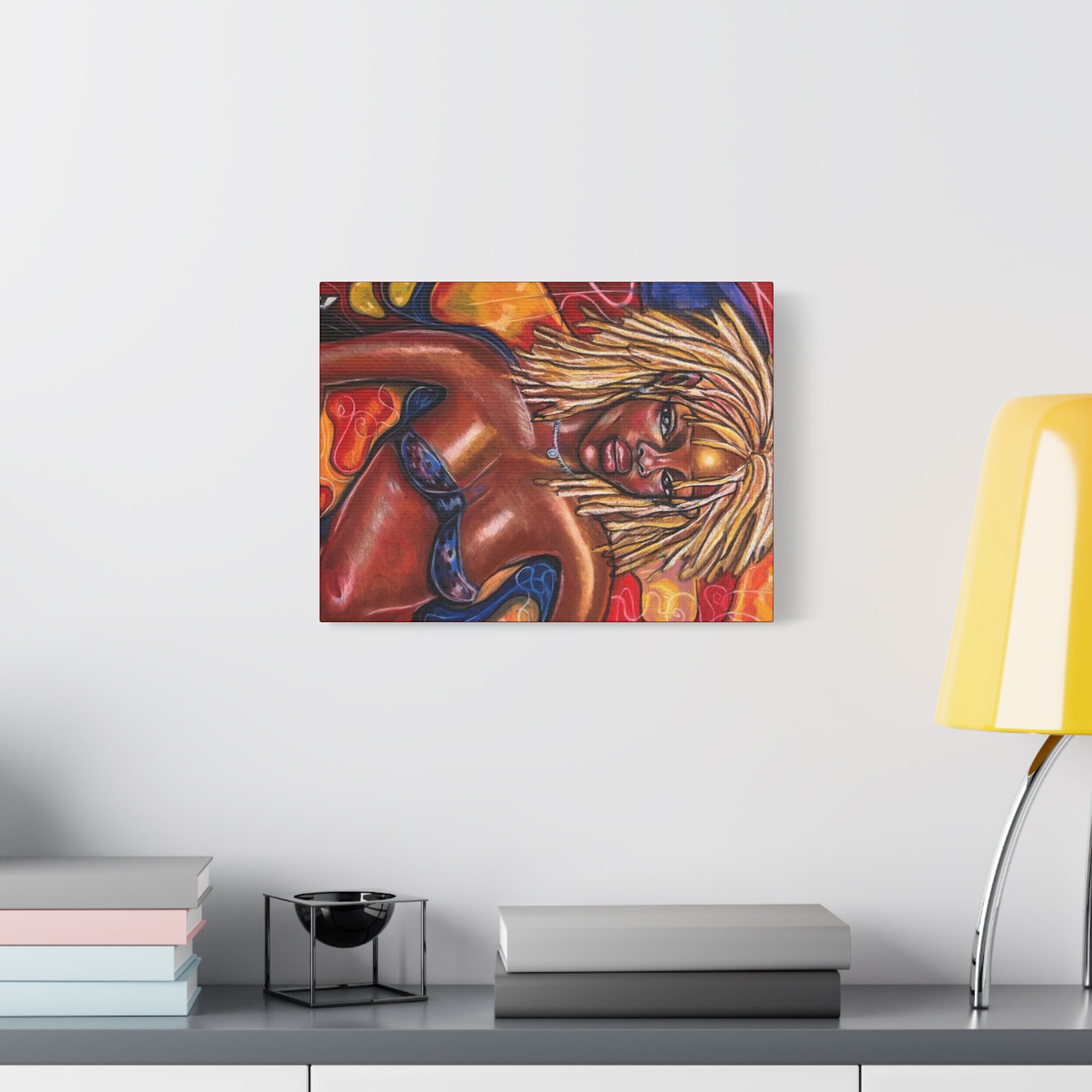 Canvas Wall Art — Bold Afrocentric Portrait of Woman with Blonde Locs