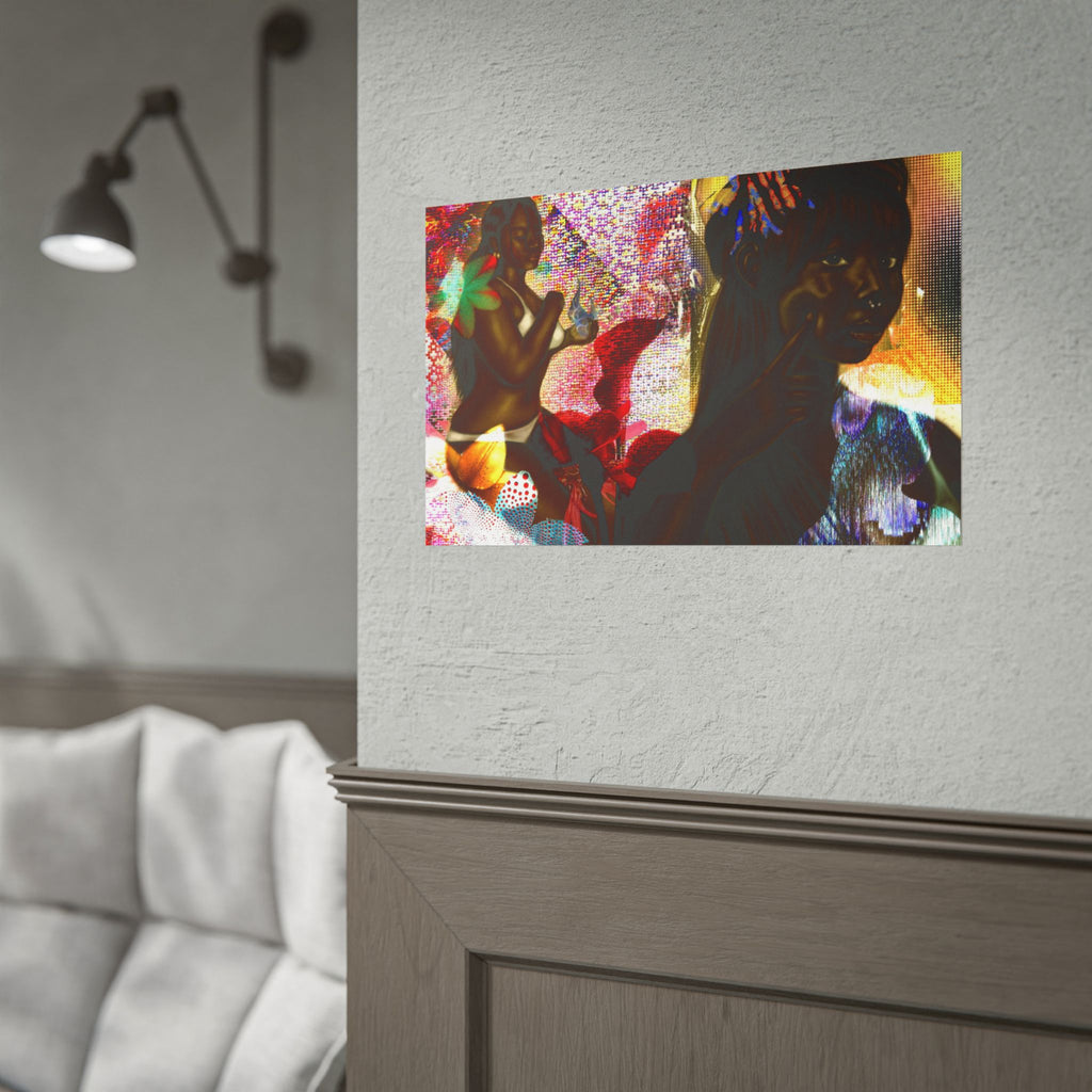 Abstract Afrocentric Art Poster – Tropical Woman Collage Rolled Print