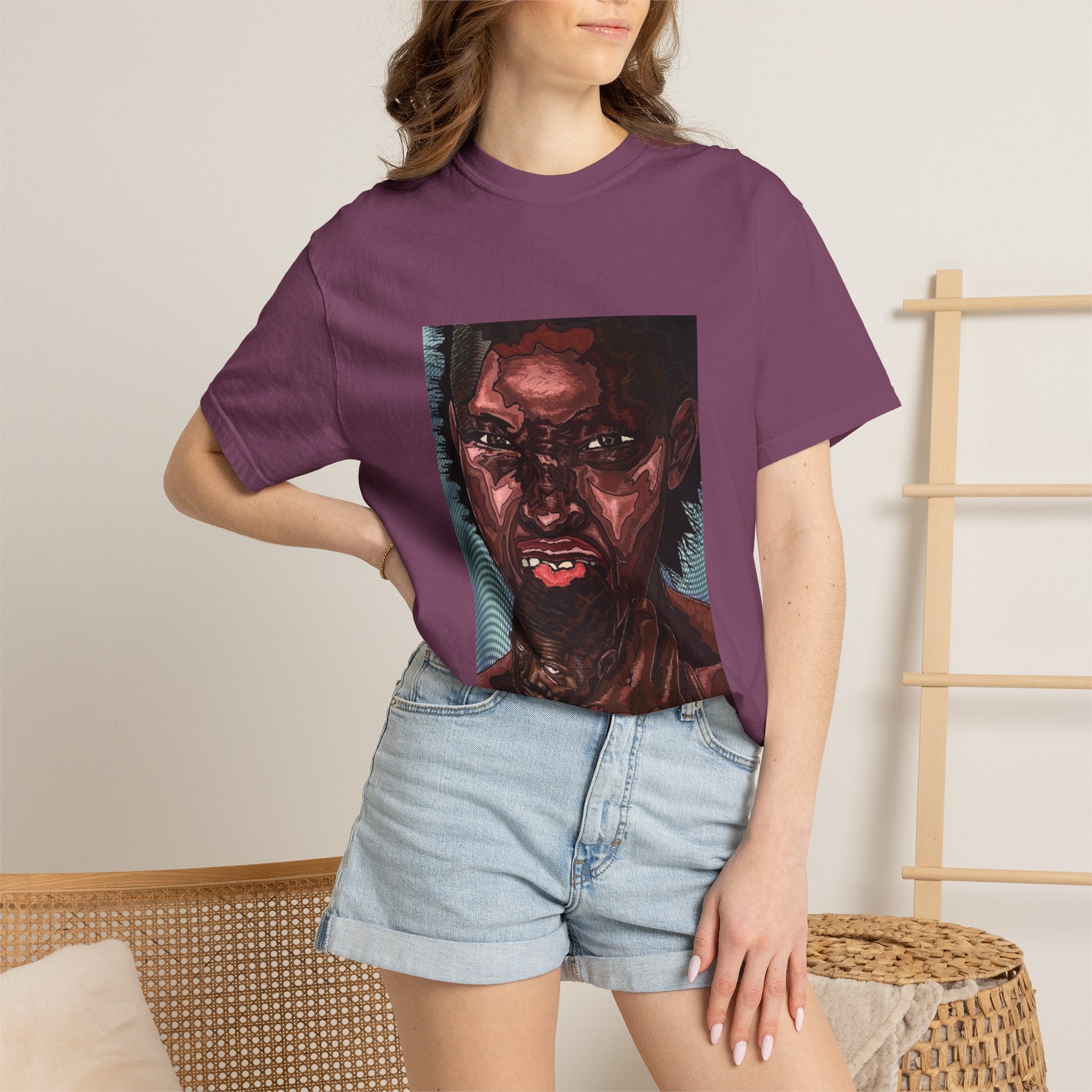 Graphic Portrait T-Shirt — Bold Expressive Face Art Tee