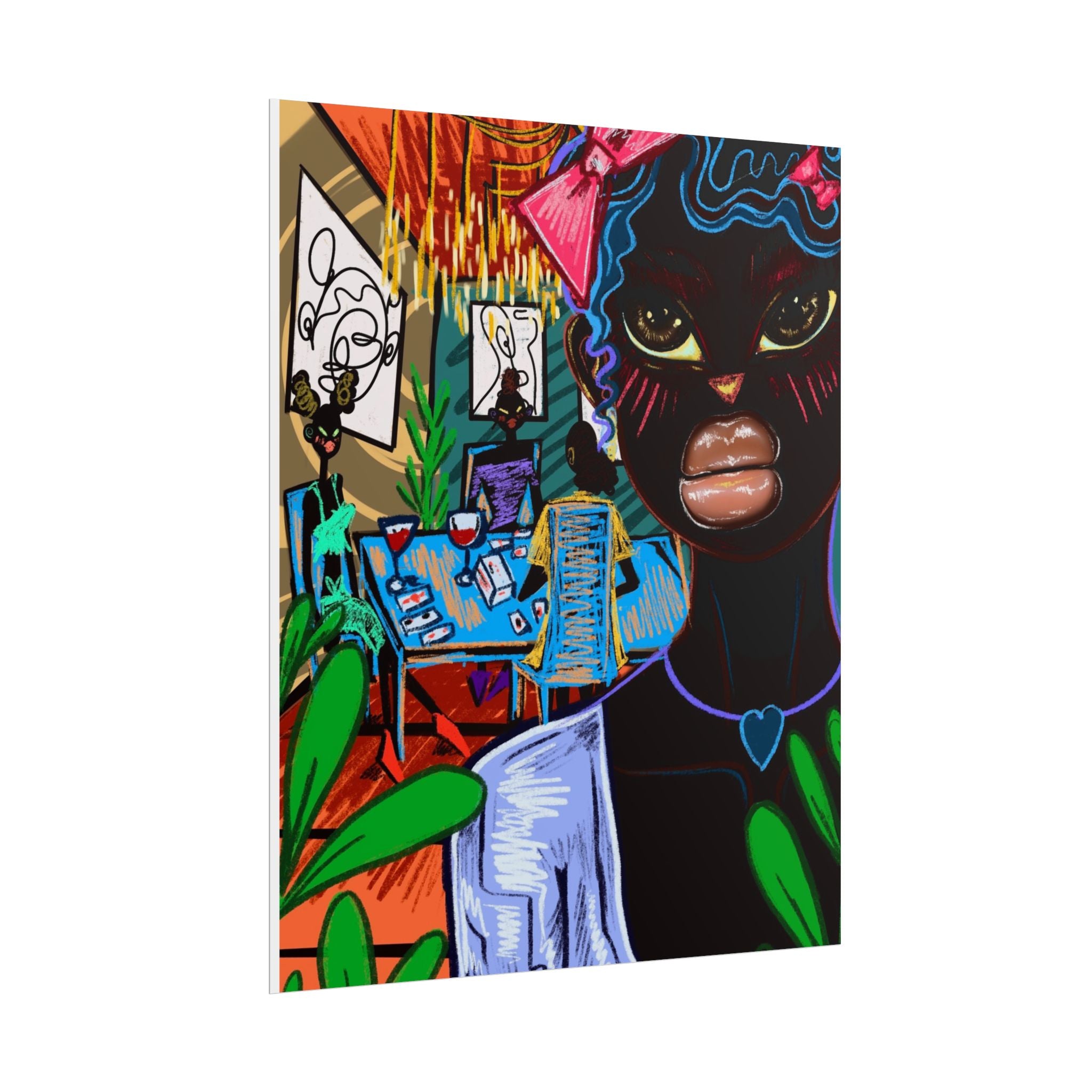 Copy of Rolled Art Poster — Colorful Afrocentric Girl Illustration