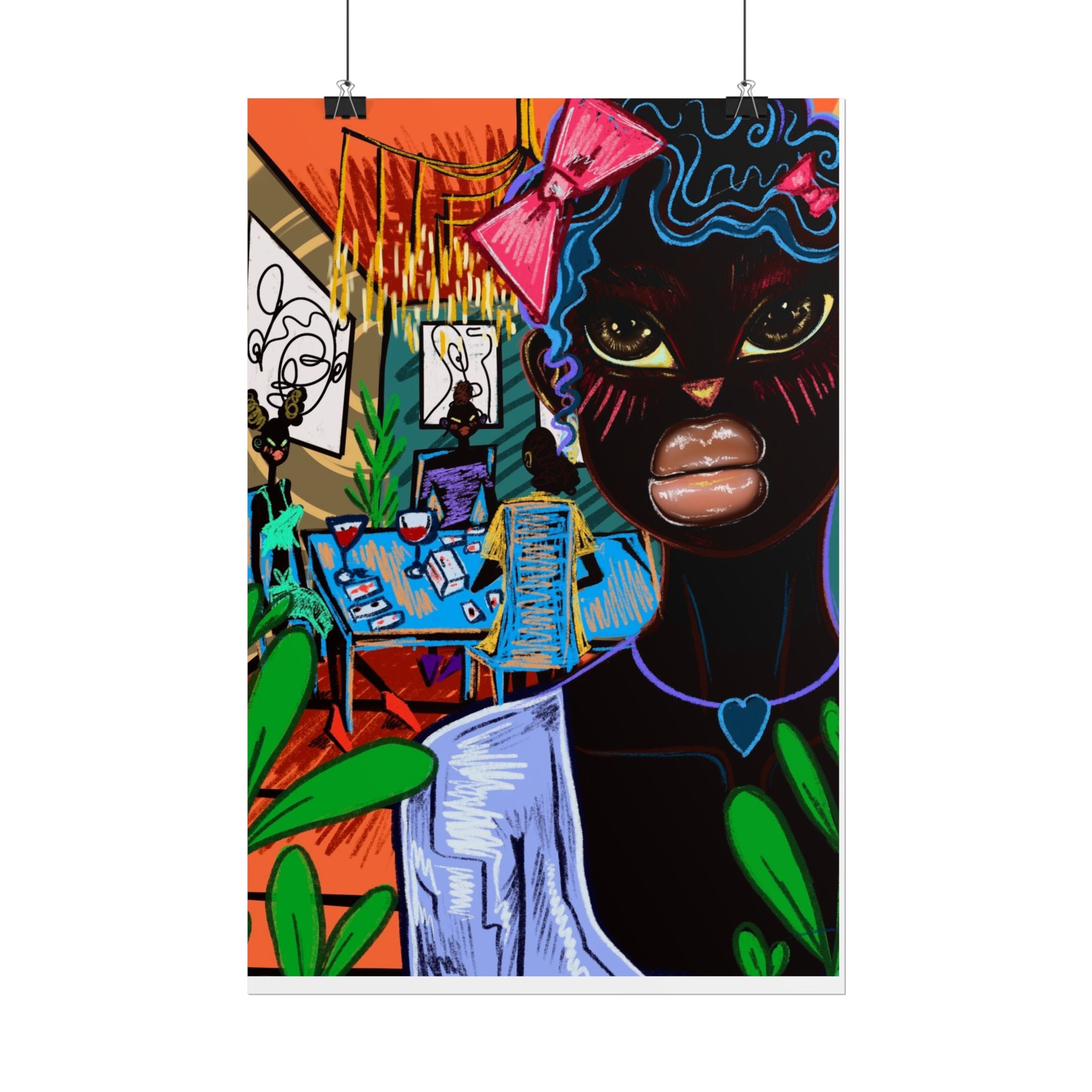 Copy of Rolled Art Poster — Colorful Afrocentric Girl Illustration