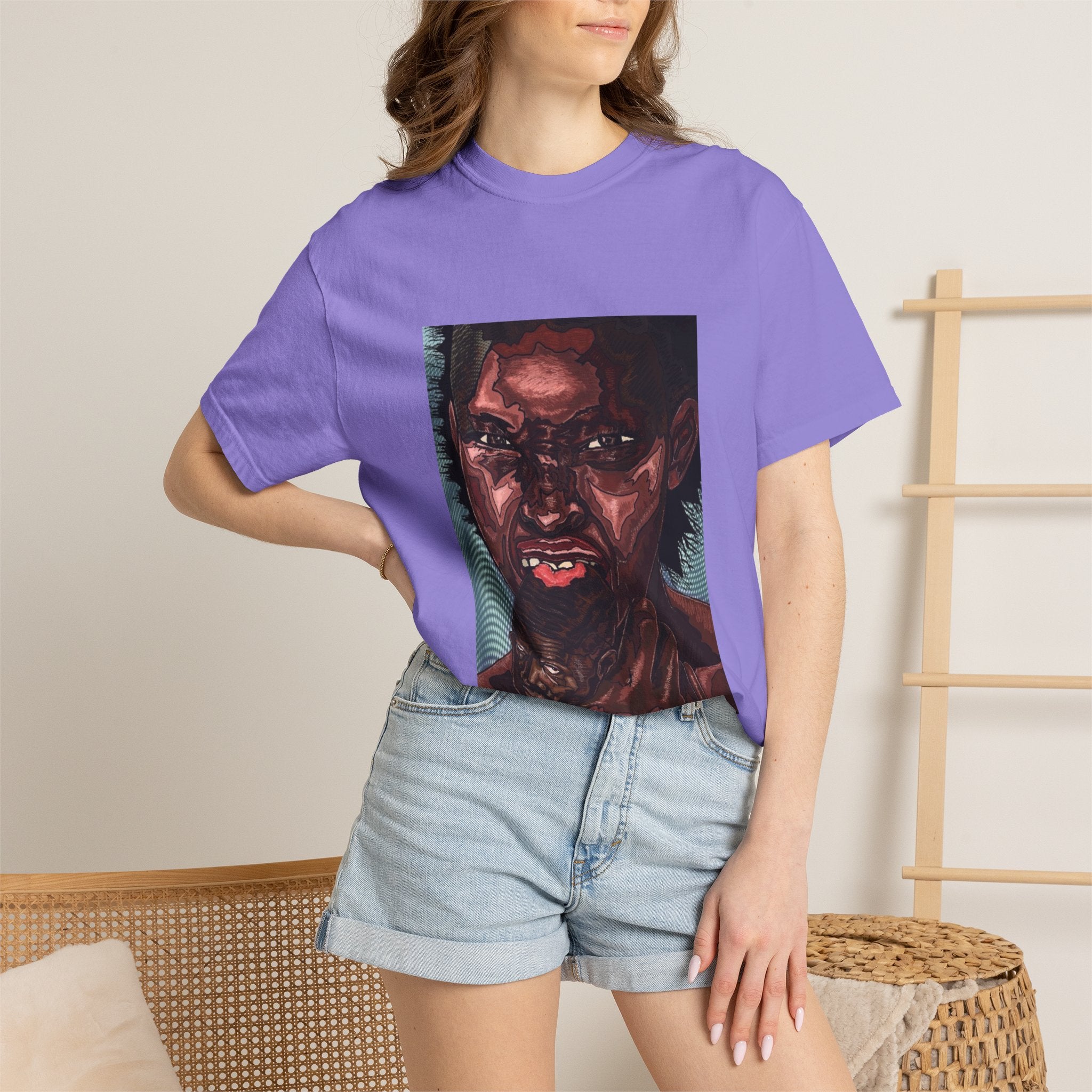 Graphic Portrait T-Shirt — Bold Expressive Face Art Tee