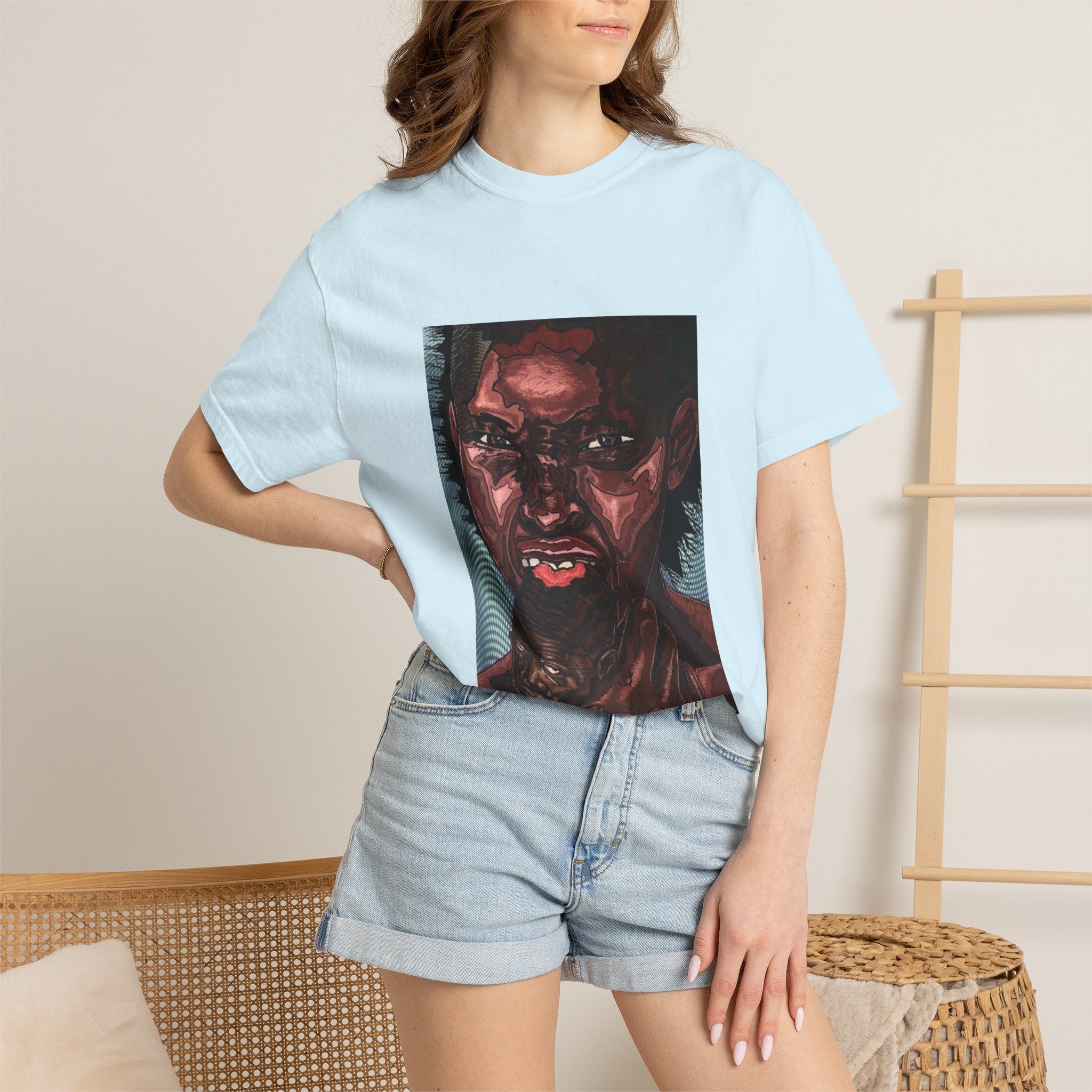 Graphic Portrait T-Shirt — Bold Expressive Face Art Tee