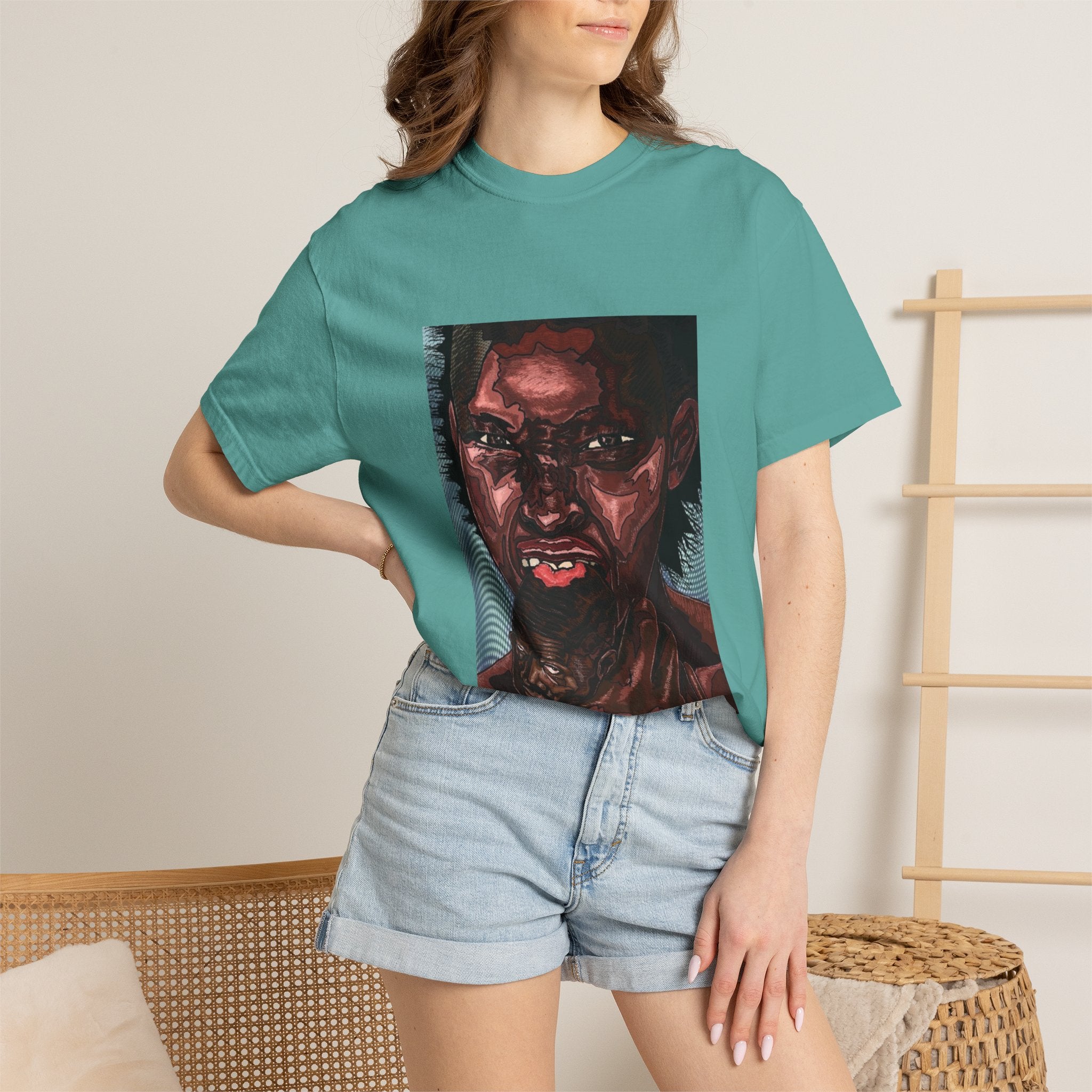 Graphic Portrait T-Shirt — Bold Expressive Face Art Tee